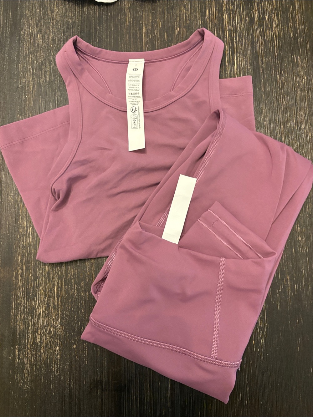 Lululemon Mauve Active Tank & Legging Set